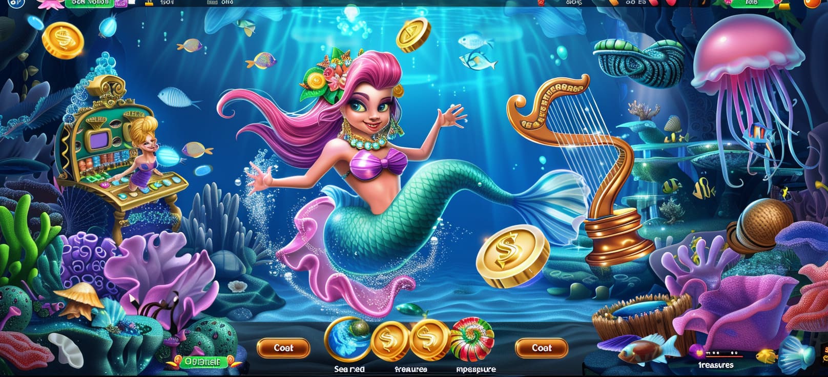 Caça-níqueis de sereia online com tesouros do mar no ggbb cassino